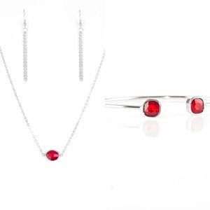 Matching earring, necklace, and bracelet set